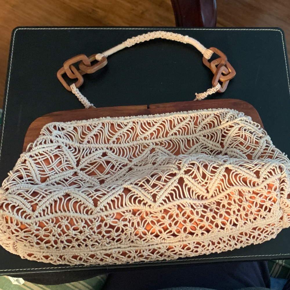 Elegant Cream Crochet Handbag